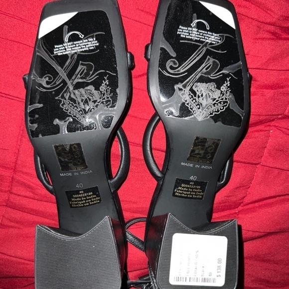 FREE PEOPLE Parker Chain Leather Block Heel Chain-Wrap Ankle Sandals/Heels NWT - Picture 16 of 16